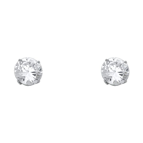 14KW 8mm Round Basket Stud Earrings (ST112)