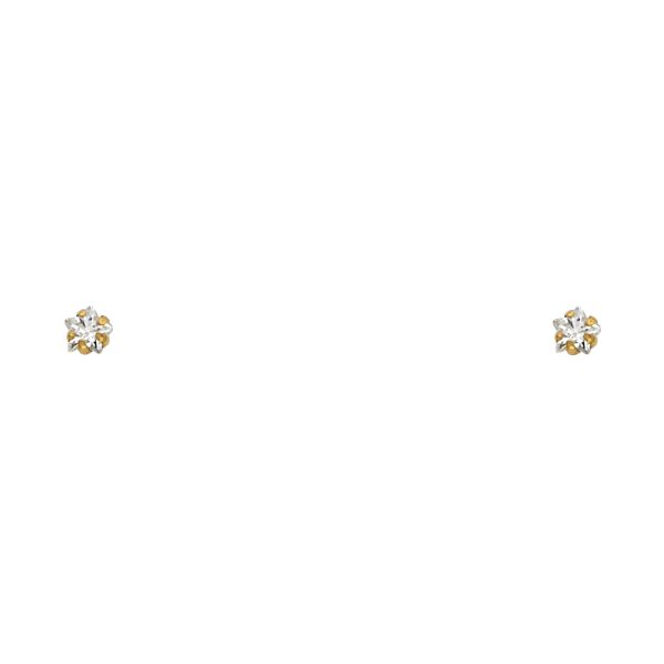 14KY 3mm Star ST Screw Back Stud Earrings (ST137)