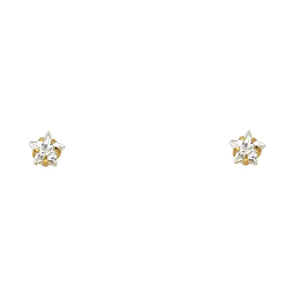 14KY 5mm Star ST Screw Back Stud Earrings (ST139)