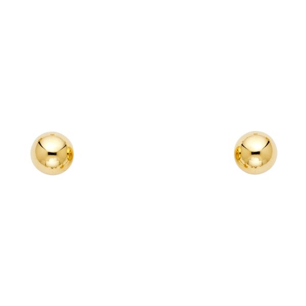 14KY 6mm Screw Back Ball Earrings (ST153)