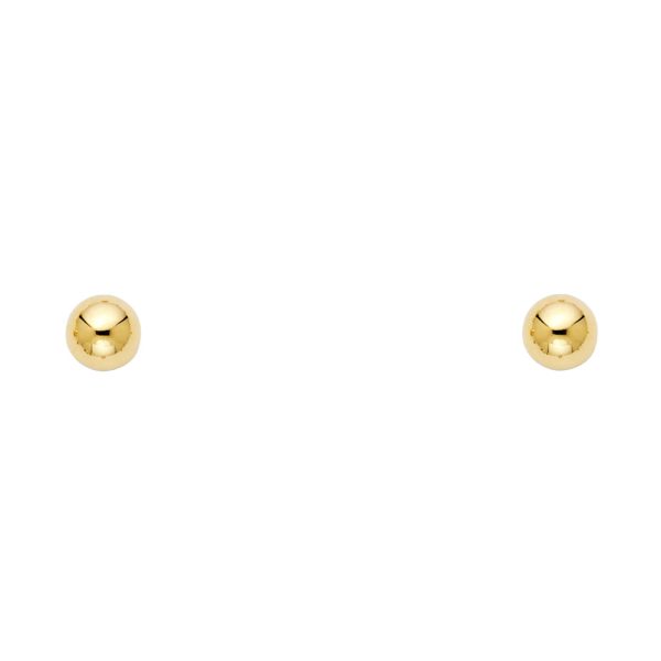 14KY 5mm Screw Back Ball Earrings (ST154)