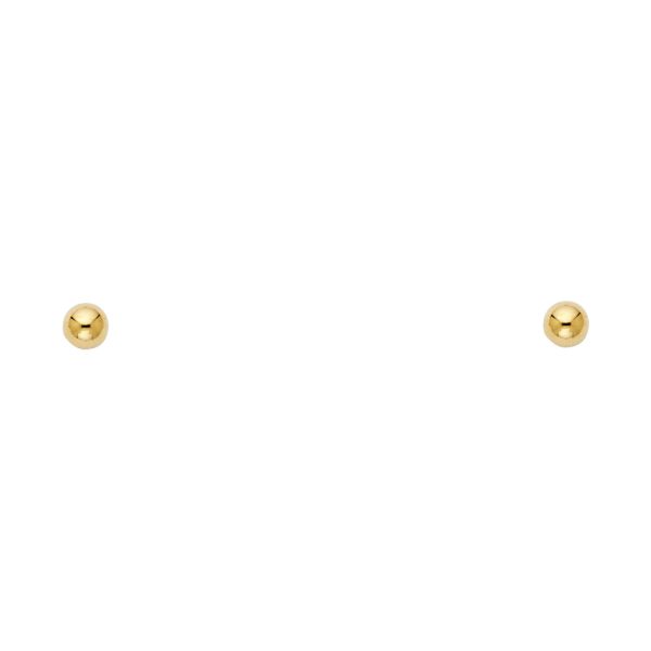 14KY 3mm Screw Back Ball Earrings (ST156)