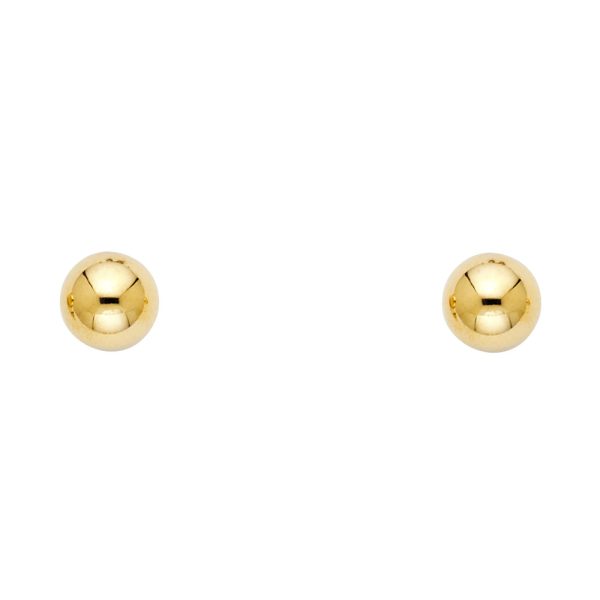 14KY 7mm Post Ball Earrings (ST160)