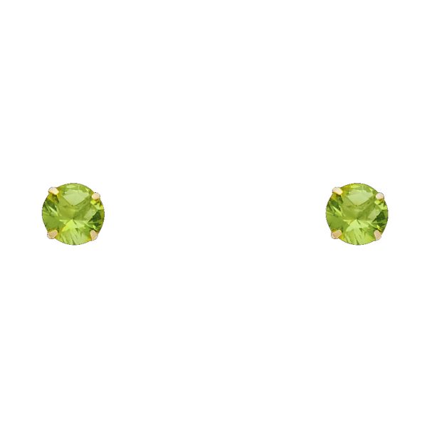 14KY 6mm Round CZ Stamping Screw Back Stud Earrings (AUG)