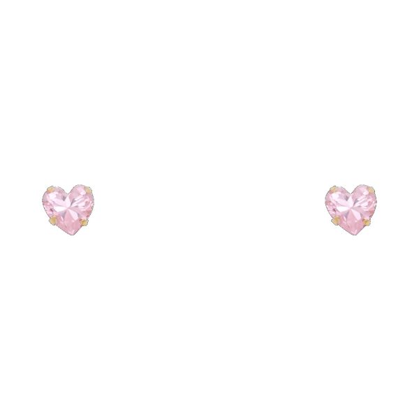14KY 5mm Heart CZ Stamping Screw Back Stud Earrings (OCT)