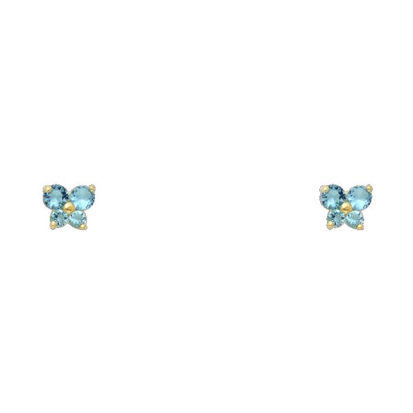 14KY Butterfly CZ Screw Back Stud Earrings (DEC)