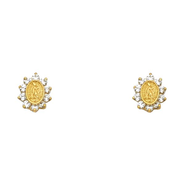 14KY CZ Guadlupe Stud Earrings (ST333)