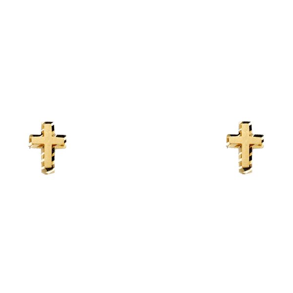 14KY Cross Stud Earrings (ST345)