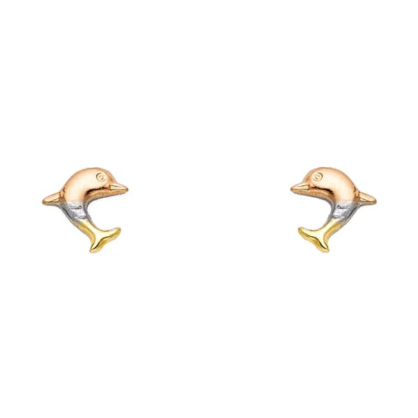 14K 3C Stud Earrings (ST424)