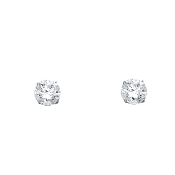 14KW 6mm Basket Round Stud Earrings (ST520)