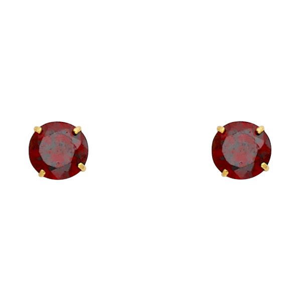 14KY Round 5mm Stud Earrings (ST521-01(JAN)