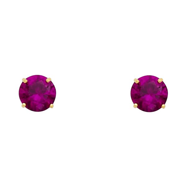 14KY Round 5mm Stud Earrings (ST521-07(JUL)