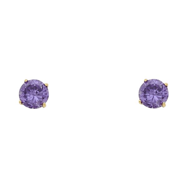 14KY Round 4mm Stud Earrings (ST522-02(FEB)