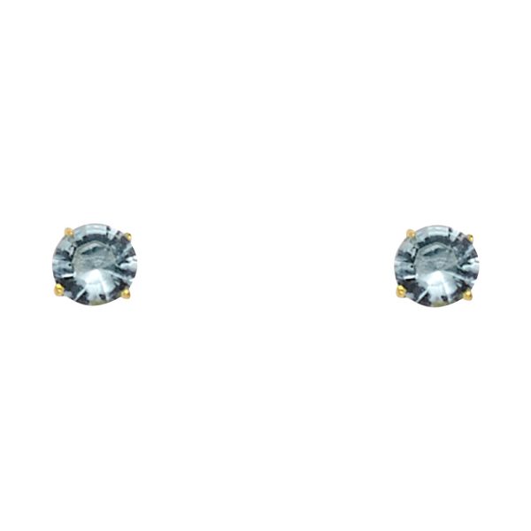 14KY Round 4mm Stud Earrings (ST522-03(MAR)