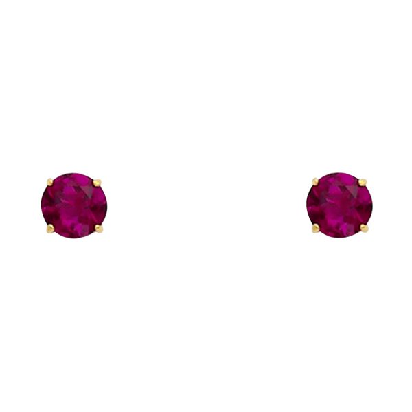 14KY Round 4mm Stud Earrings (ST522-07(JUL)