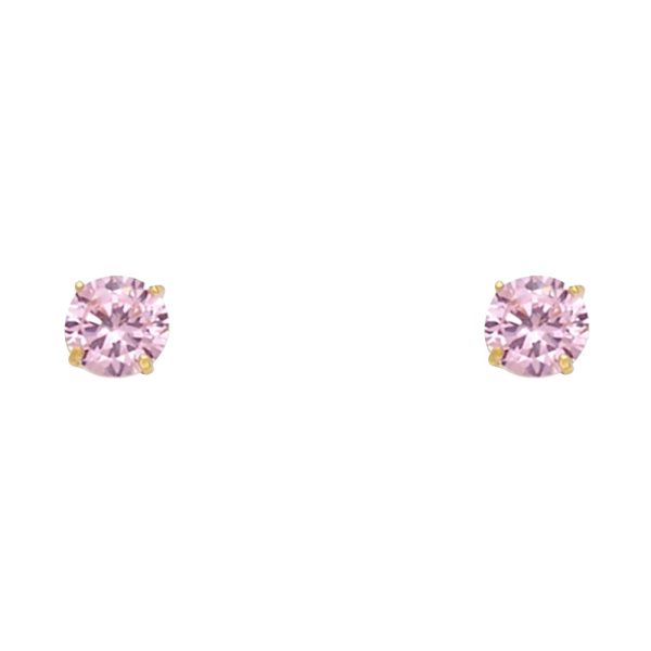 14KY Round 4mm Stud Earrings (ST522-10(OCT)