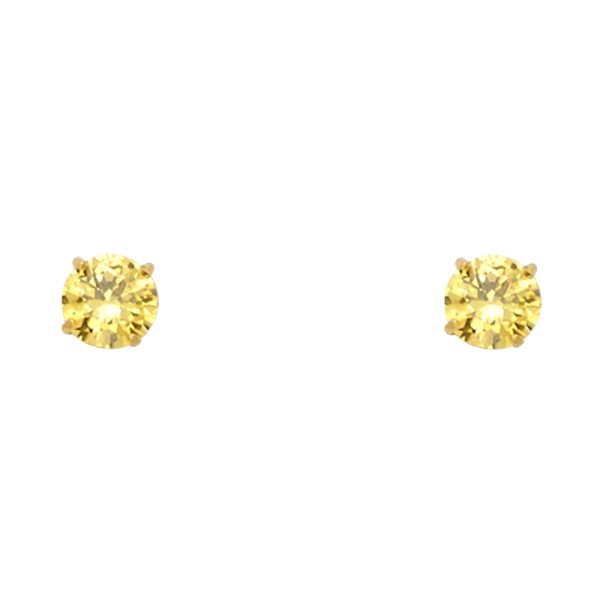 14KY Round 4mm Stud Earrings (ST522-11(NOV)