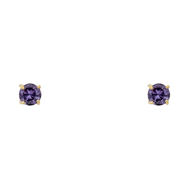 14KY Round 3mm Stud Earrings (ST523-06(JUN)