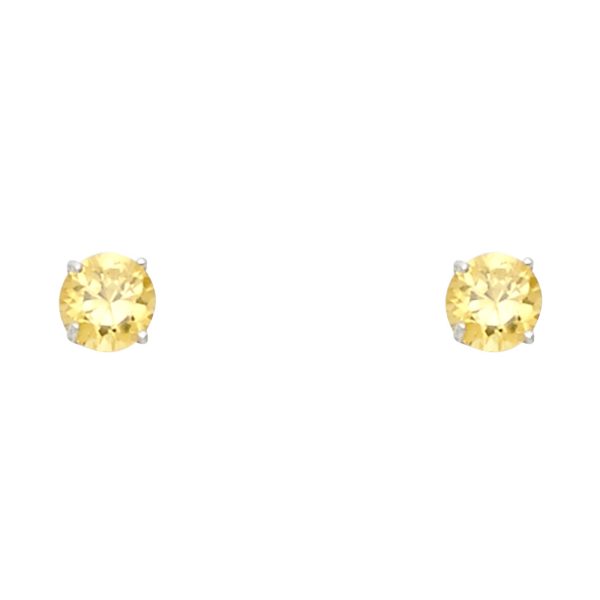 14KW Round 4mm Stud Earrings (ST525-11(NOV)