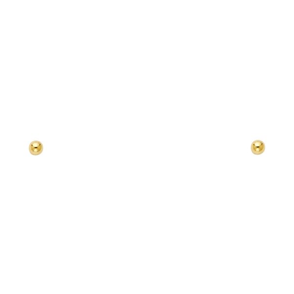 14KY 2mm Screw Back Ball Earrings