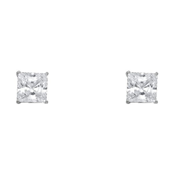 14KW 7mm Square Basket Stud Earrings with Screw Back