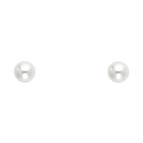 14KY 6mm Pearl Stud Earrings with Screw Back