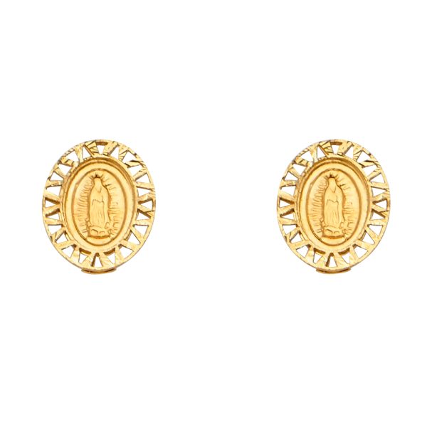 14KY Oval Guadlupe Earrings with Screw Back