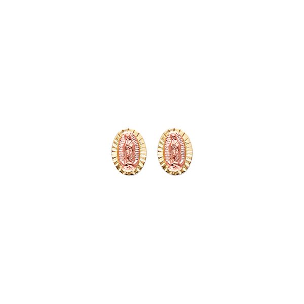 14KY CZ 2T Guadlupe Earrings with Screw Back