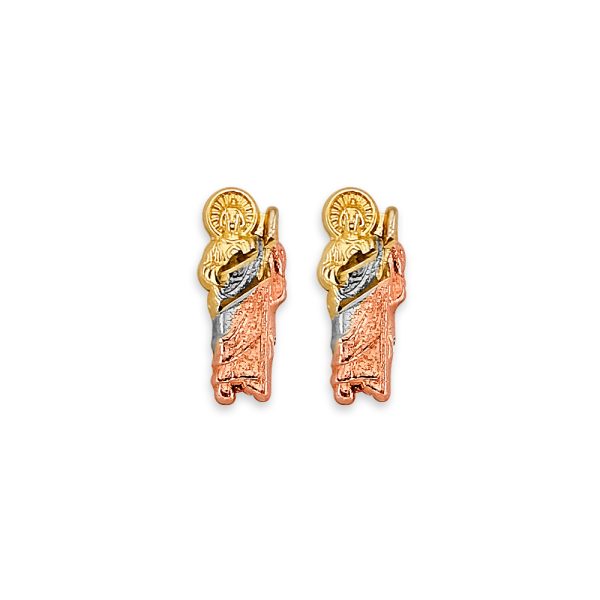 14K 3C St. Jude Stud Earrings with Screw Back