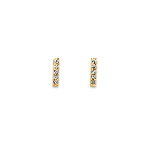 14KY CZ Stud Earrings with Screw Back