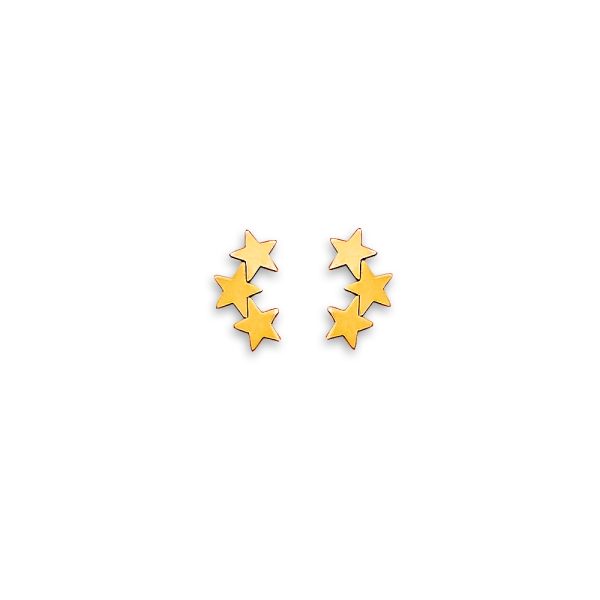 14KY Star Stud Earrings with Screw Back