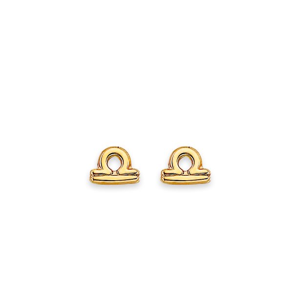 14KY Zodiac-Libra Stud Earrings with Screw Back